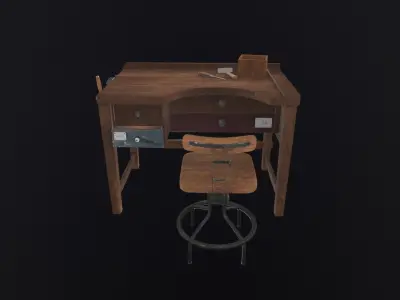 Workbench 3D Model wooden table 3D model