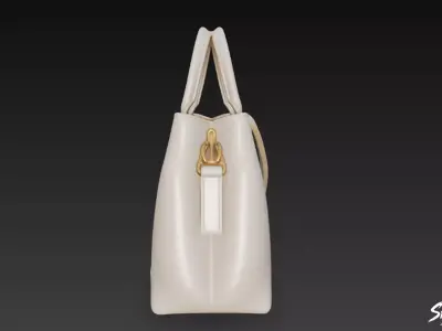 Cream Minimal Tote Bag Low-poly 3D model