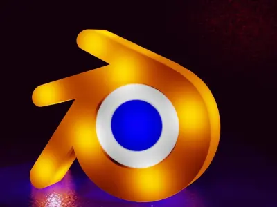 Three Dimensional Blender Logo - Decorative Lamp Free low-poly 3D model