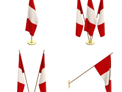 Peru Flag Pack 3D model