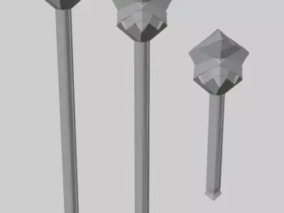 Futuristic Cubic Hammers Low-poly 3D model
