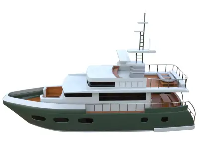 Modern Motoryacht Low-poly 3D model