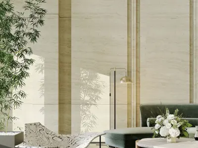 Modern reception lobby Interior scene 3D model