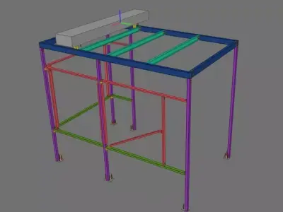 Steel Box Structure OBJ IFC 3D Model 3D model