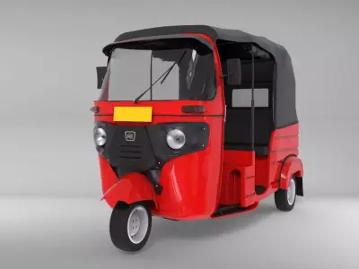 Bajaj 3 Weel  Tuk Tuk  Low-poly 3D model