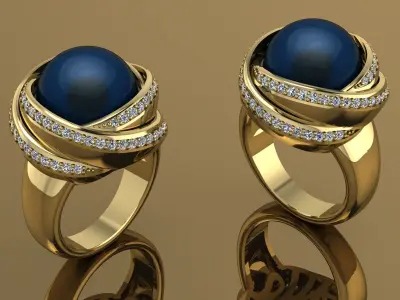 Caboshon RIng Gold  3D print model