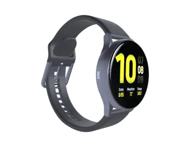Samsung Galaxy Watch Active 2 - Aluminium Aqua Black Low-poly 3D model