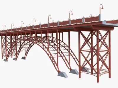 Steel bridge 3D model
