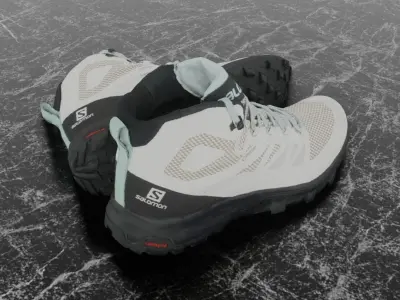 SALOMON OUTLINE GTX 3D BOOTS -WHITE - BLACK Low-poly 3D model