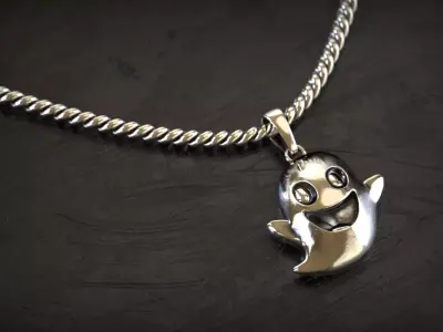 Smiling Ghost Pendant 3D print model