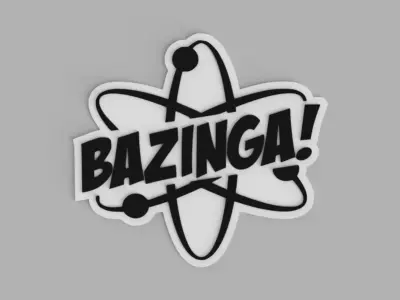 BAZINGA  From Big Bang Theory Logo Coasters Free 3D print model