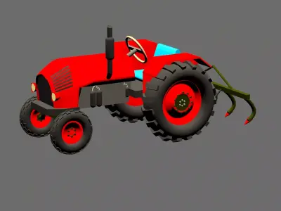cartoon tractor 3D model