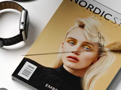 Apple Airpod Iwatch Iphone With Dry Plant Decorative Set 3D model