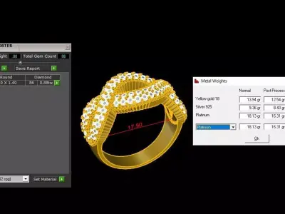 Elegant Ring Jewelry Brand Gold 3D print model purchase