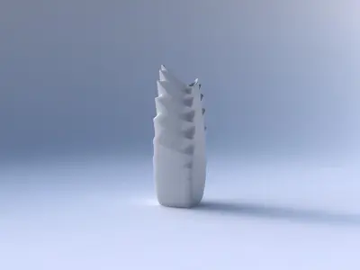 Vase double arc rectangle with curved horizontal sections 3D print model