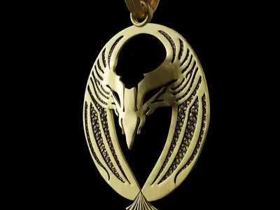Eagle Stylized Pendant Amulet Necklace 3D print model