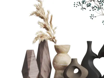 Decorative set 16-Vase collection01 3D model