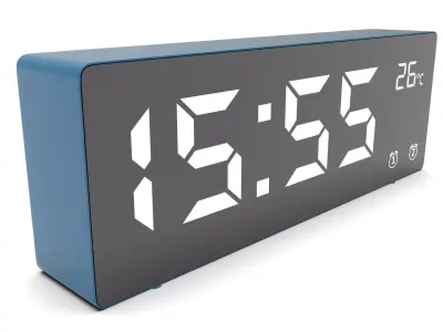 CLOCK BLUE WHITE Low-poly 3D model