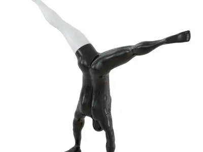 Male mannequin standing on hands 123 3D model