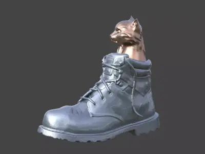 Cat in Old Boots statue  3D model