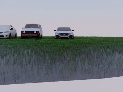 5 Rigged cars high poly 3d Models Free 3D model