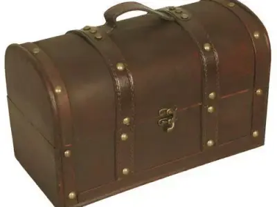 Baron Decorative Storage Trunk Wood Box 3D model