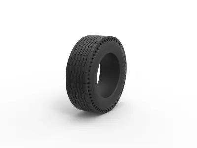 Rear tire of vintage dragster Version 9 Scale 1 to 25 3D print model