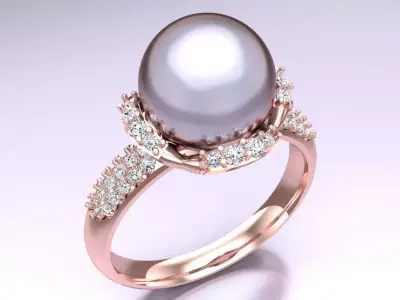 Pearl Ring - Womens Rings  -  N415938 3D print model