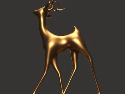 Gazelle Scuplture Free 3D model