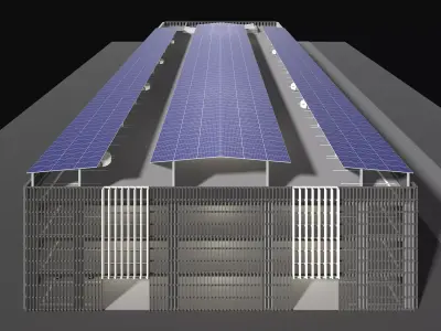 Solar parking garage building 25-20 3D model