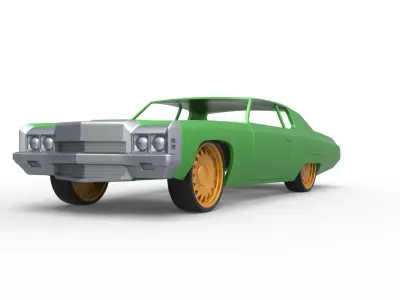 Shell and wheels Chevrolet Impala 1972 Scale 1 to 24 3D print model