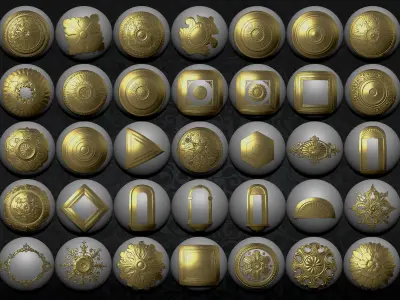 132 Ornament 4K Brushs 3D model