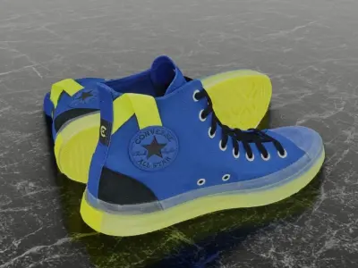 CONVERSE 3D SHOES - BLUE Low-poly 3D model