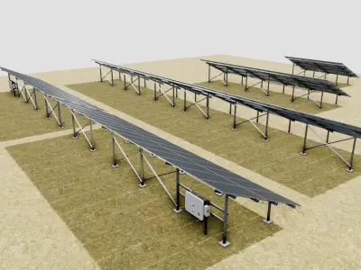 5 in 1 Solar Energy Structures 3D model