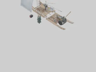 Ice Fishing Equipment model Low-poly 3D model