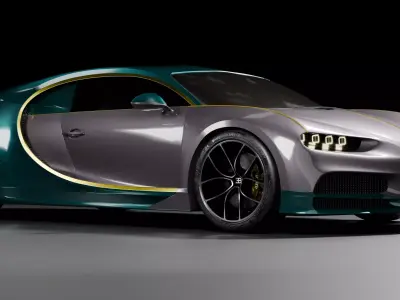 Bugatti Chiron Low-poly 3D model get