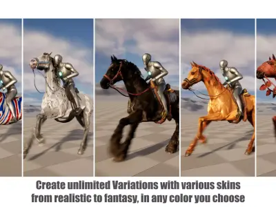 Horse Configurator PLUG AND PLAY Low-poly 3D model