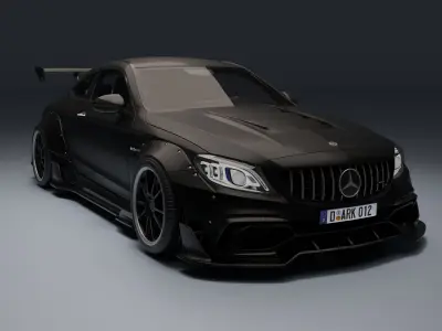 Mercedes-Benz C63 AMG Black Series Low-poly 3D model