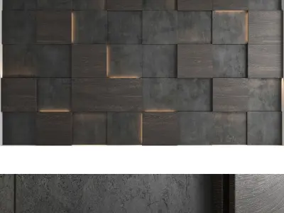 Decorative wall panel set 54 3D model