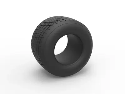 Dirt Sprint racing tire 4 Scale 1 to 25 3D print model