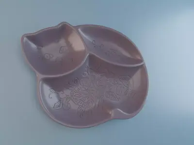 Decoration plate with cat design 3D print model