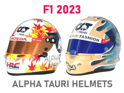 F1 Alpha Tauri Helmets 2023 3D model