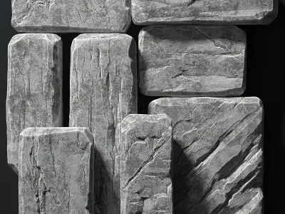 Slab stone rock big n1 3D model