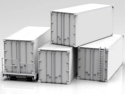 WellCar Container Stair  Low-poly 3D model