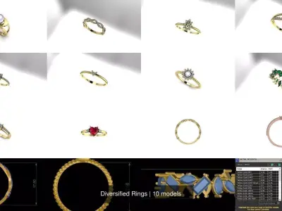 Diversified Rings 3D Model Pack