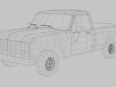 Classic Pickup Truck 1980 3D model