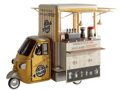 Coffee Truck set 4 3D model