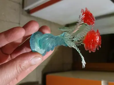 Vase of roses for resin printing Free 3D print model