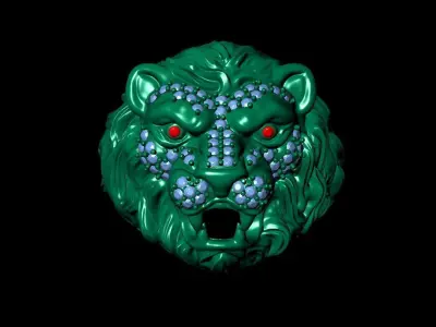 lion ring 3D print model