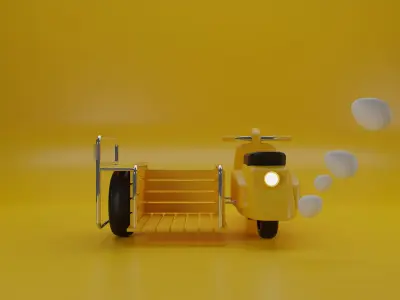 motorcycle Saleng 3D model Low-poly 3D model